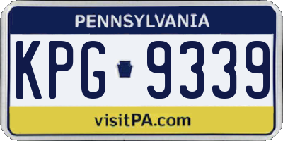 PA license plate KPG9339