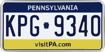 PA license plate KPG9340