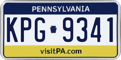 PA license plate KPG9341