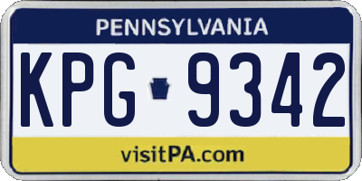 PA license plate KPG9342