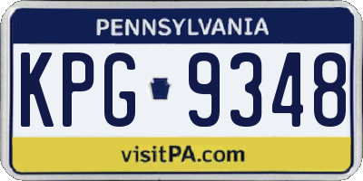 PA license plate KPG9348