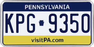 PA license plate KPG9350