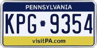 PA license plate KPG9354