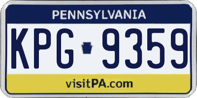 PA license plate KPG9359
