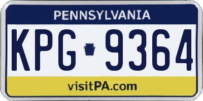 PA license plate KPG9364