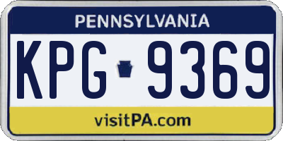 PA license plate KPG9369