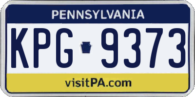PA license plate KPG9373