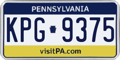 PA license plate KPG9375