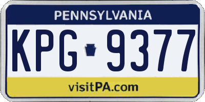 PA license plate KPG9377