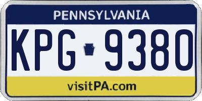 PA license plate KPG9380