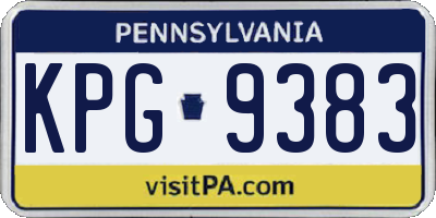 PA license plate KPG9383