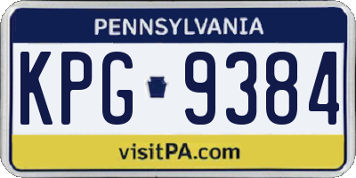 PA license plate KPG9384