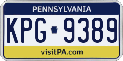 PA license plate KPG9389