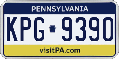 PA license plate KPG9390