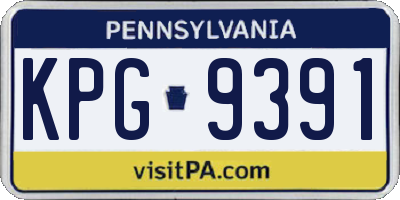 PA license plate KPG9391