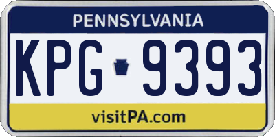 PA license plate KPG9393