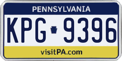 PA license plate KPG9396