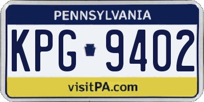 PA license plate KPG9402