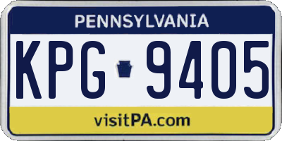 PA license plate KPG9405
