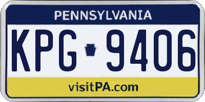 PA license plate KPG9406