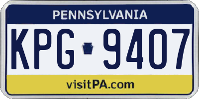 PA license plate KPG9407