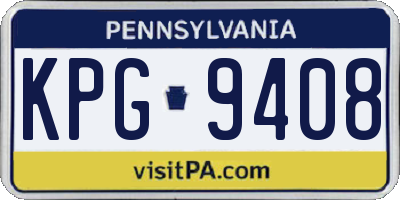 PA license plate KPG9408