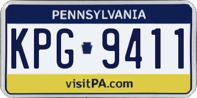 PA license plate KPG9411