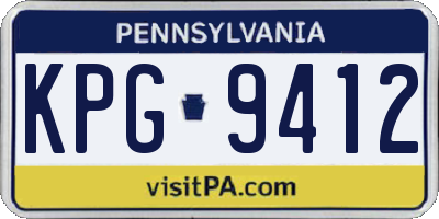 PA license plate KPG9412