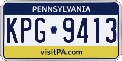 PA license plate KPG9413