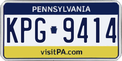 PA license plate KPG9414