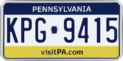 PA license plate KPG9415