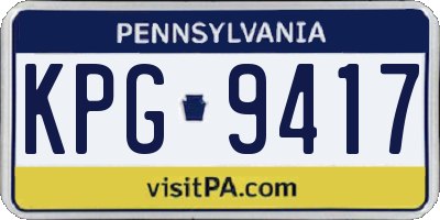 PA license plate KPG9417