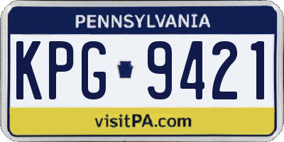PA license plate KPG9421