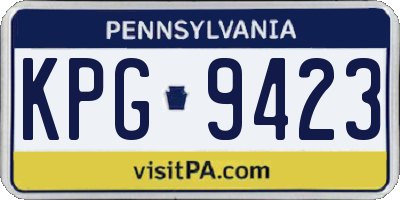 PA license plate KPG9423