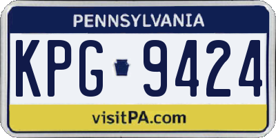 PA license plate KPG9424