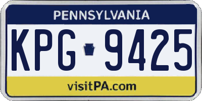 PA license plate KPG9425