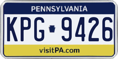PA license plate KPG9426