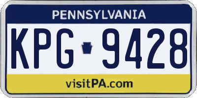 PA license plate KPG9428