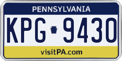 PA license plate KPG9430
