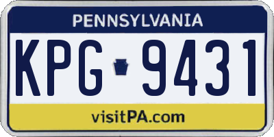 PA license plate KPG9431