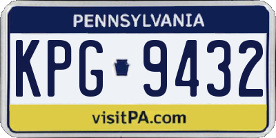 PA license plate KPG9432