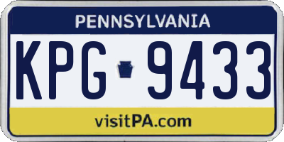 PA license plate KPG9433
