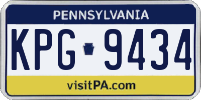PA license plate KPG9434