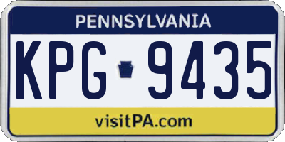 PA license plate KPG9435