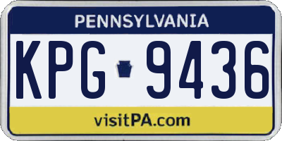 PA license plate KPG9436