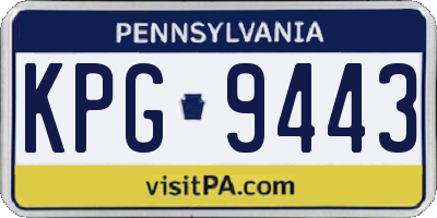 PA license plate KPG9443