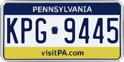 PA license plate KPG9445