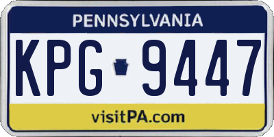 PA license plate KPG9447