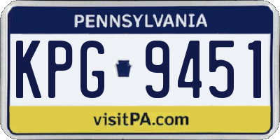PA license plate KPG9451