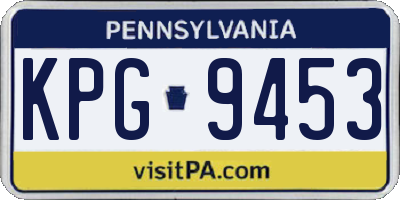 PA license plate KPG9453